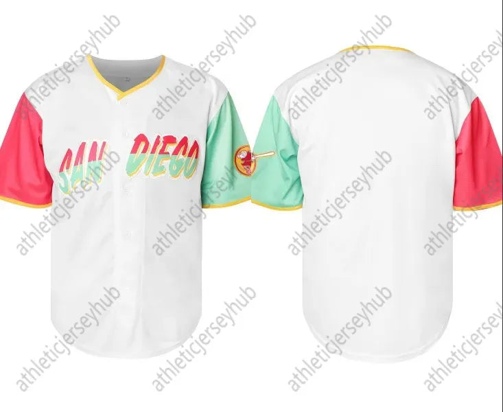 Vintage Sports Baseball Jersey Shirt - Polyester 100%, V-Neck, Embroidered Numbe - SitterJersey.com