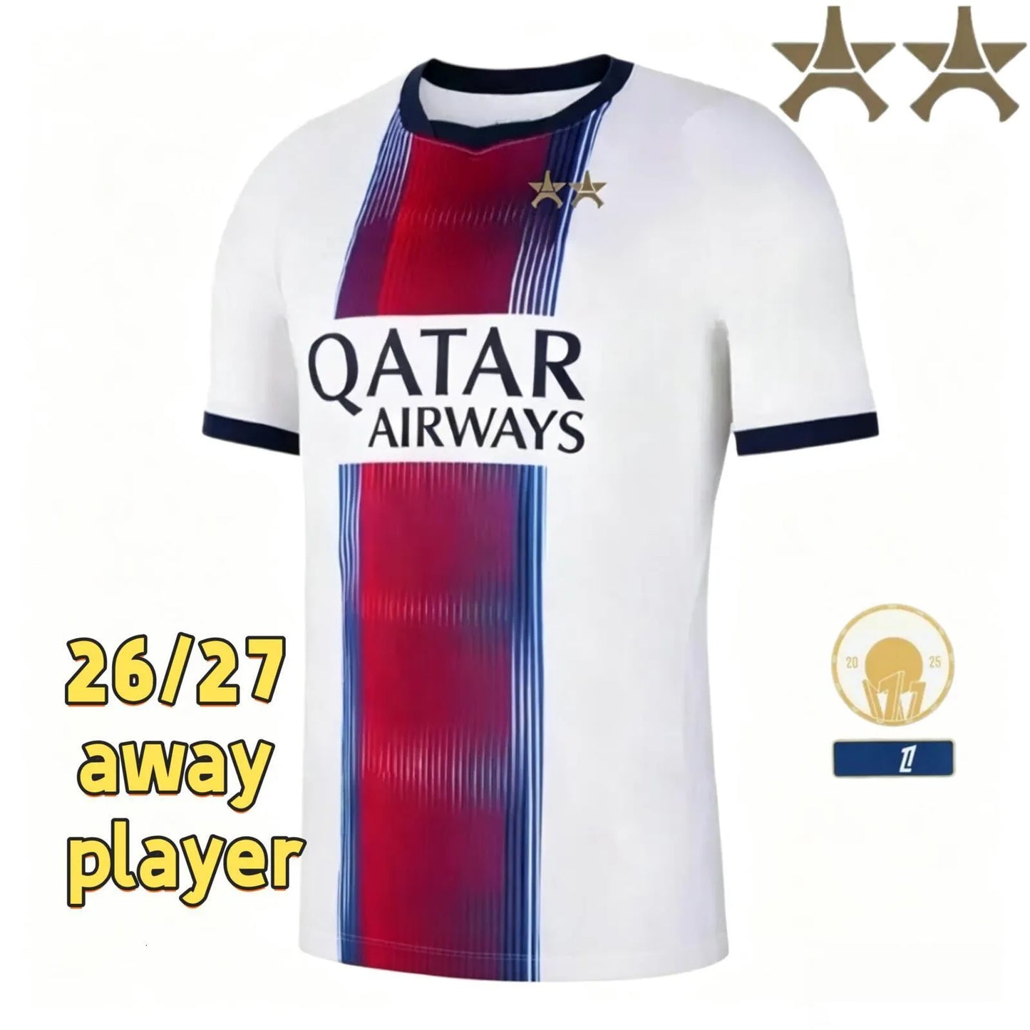 Psge jersey 26 27 DEMBELE HAKIMI BARCOLA NEVES ZAIRE EMERY DONNARUMMA MARQUINHOS - SitterJersey.com