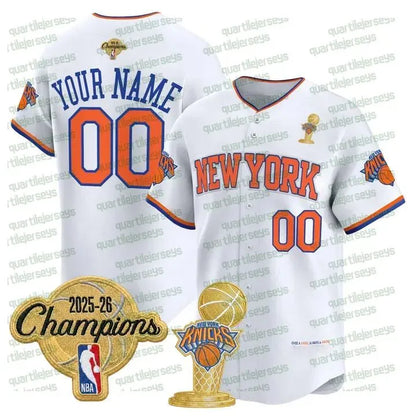 NewYork Knicks 2026 Final Champion Baseball Jersey Jalen Brunson Karl-Anthony To - SitterJersey.com