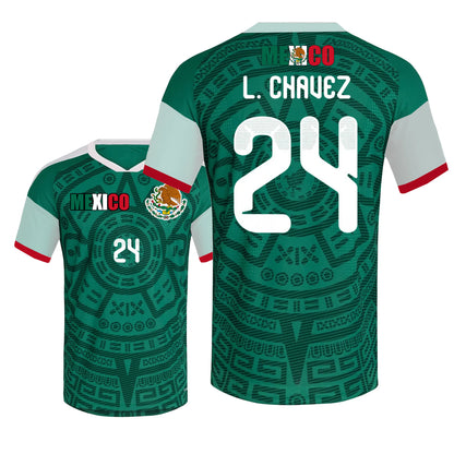 Mexico Jersey Luis Chavez NO 24 World Cup 2026 Mexican National Team Sports T sh - SitterJersey.com