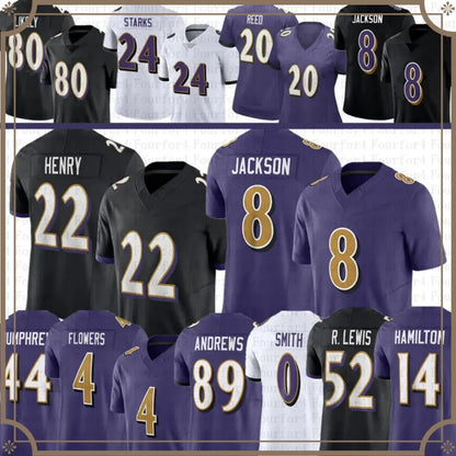 Trey Hendrickson Lamar Jackson Zay Flowers Derrick Henry Football Jersey Malaki  - SitterJersey.com