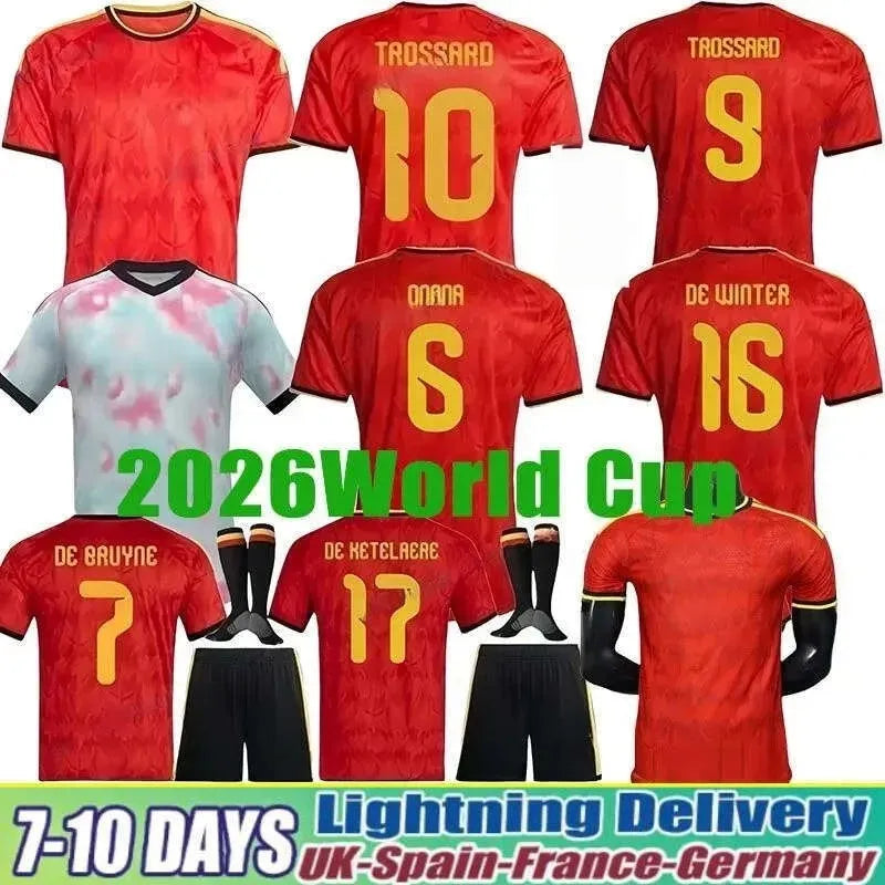 Belgium Jersey 2026 World Cup Soccer Jerseys DE BRUYNE R. LUKAKU E. HAZARD MERTE - SitterJersey.com