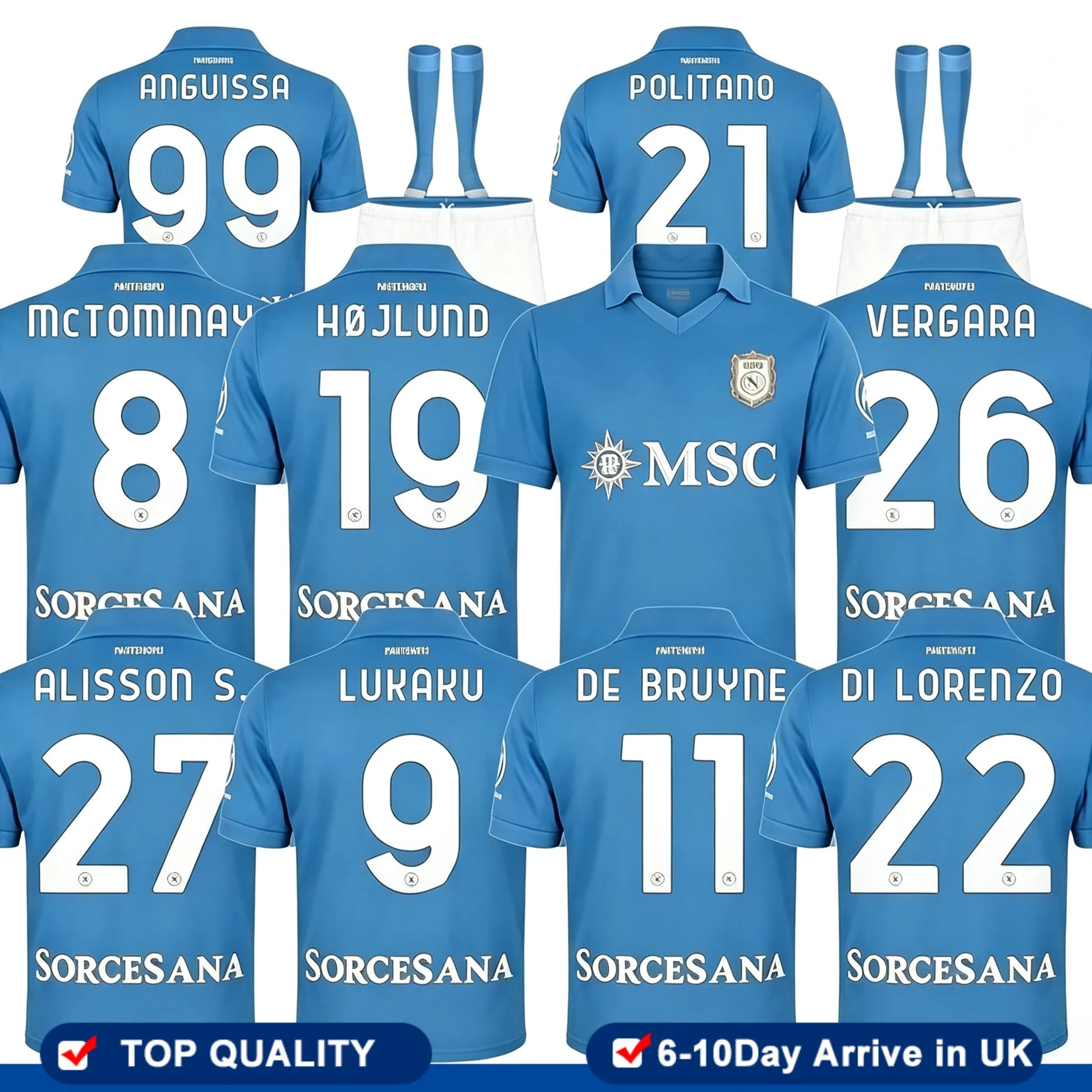 centenary DE BRUYNE SSC napooli 26 27 soccer jerseys LUKAKU Napless KVARATSKHELI - SitterJersey.com