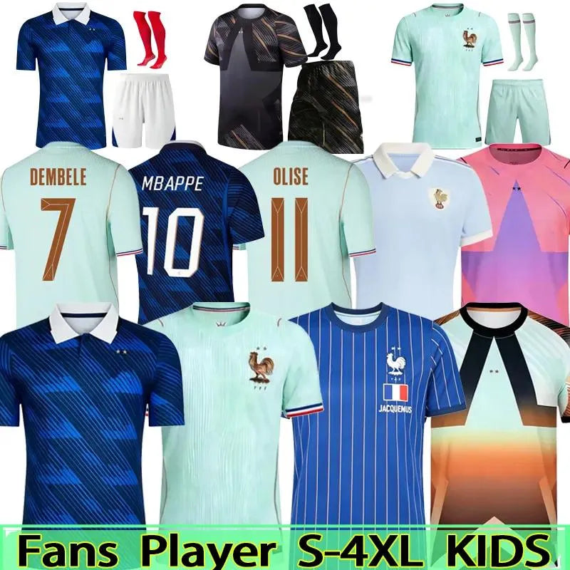 France Football Jersey 2026 France Jersey World Cup 2026 French Soccer Jerseys MBAPPE DEMBELE EKITIKE Olise Kids National Team Retro Football Tops Shirt Maillot De Foot ZIDANE HENRY Vintage 3XL - SitterJersey.com