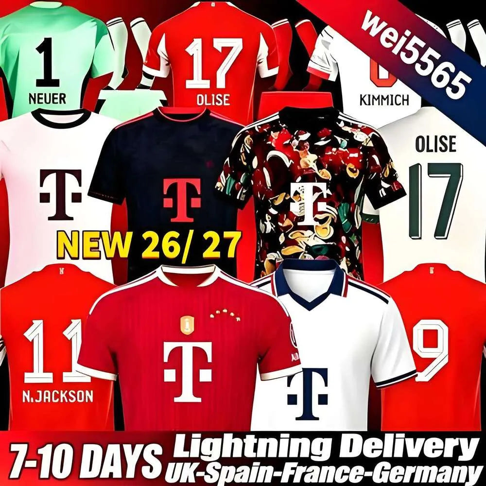 BayernS 2025 2026 2027 KANE MUSIALA OLISE soccer jerseys PAULOUIC LUIS DIAZ DAVI - SitterJersey.com