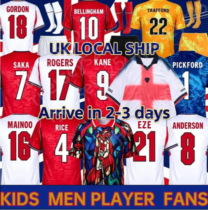 England Football Kit 2026 England World Cup 2026 Football Shirt Soccer Jerseys KANE BELLINGHAM EZE SAKA PALMER RICE FODEN Kids Mens Women 26 27 Kit - SitterJersey.com