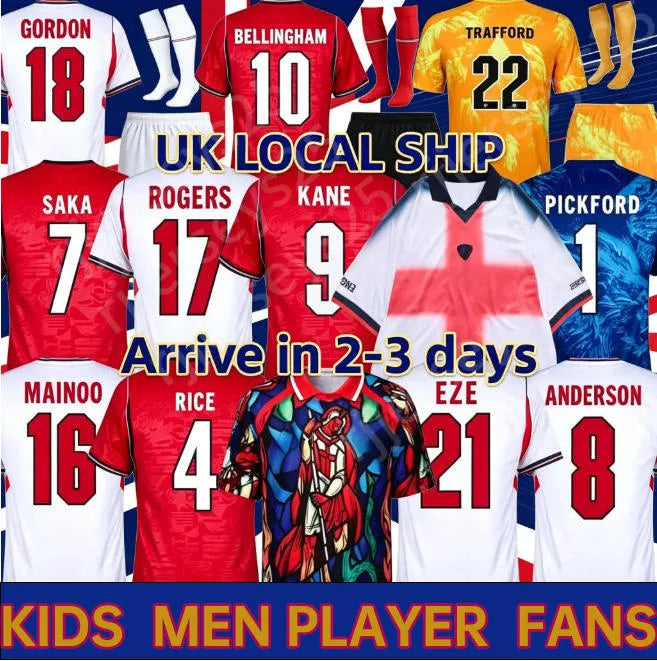 England Football Kit 2026 England World Cup 2026 Football Shirt Soccer Jerseys KANE BELLINGHAM EZE SAKA PALMER RICE FODEN Kids Mens Women 26 27 Kit - SitterJersey.com