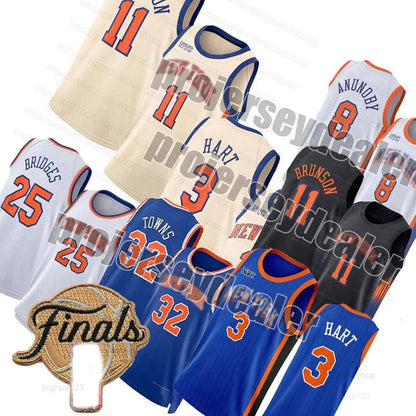 Custom Jalen Brunson Karl Anthony Towns Basketball Jerseys Josh Hart Mikal Bridg - SitterJersey.com