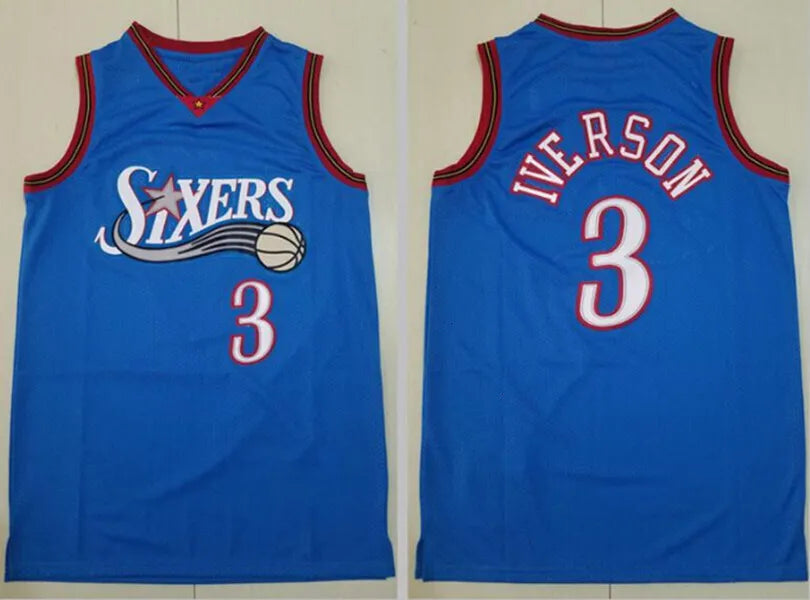 76erss Allen Iverson Jersey Retro Basketball Jerseys Men Youth Kids Georgetown H - SitterJersey.com