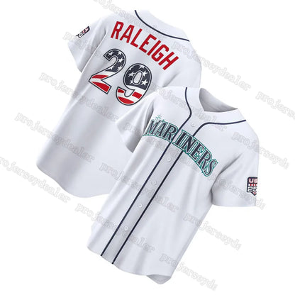 Cal Raleigh Mariners Randy Arozarena 2026 USA 250 Fourth OF July Steelheads Jers - SitterJersey.com