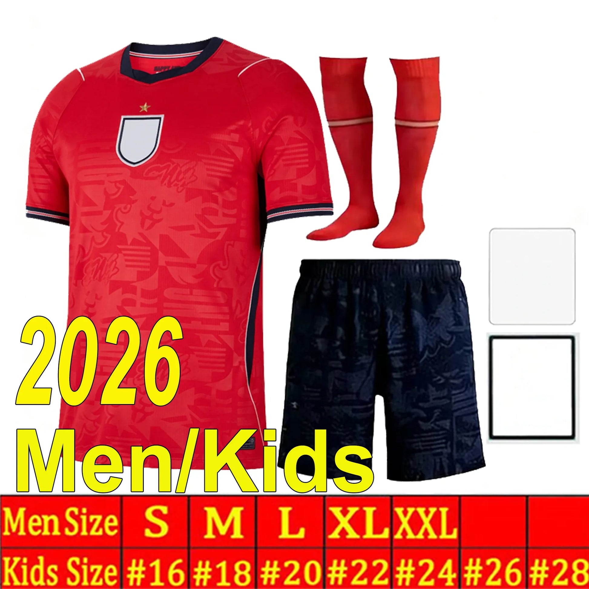 England Football Kit 2026 England World Cup 2026 Football Shirt Soccer Jerseys KANE BELLINGHAM EZE SAKA PALMER RICE FODEN Kids Mens Women 26 27 Kit - SitterJersey.com