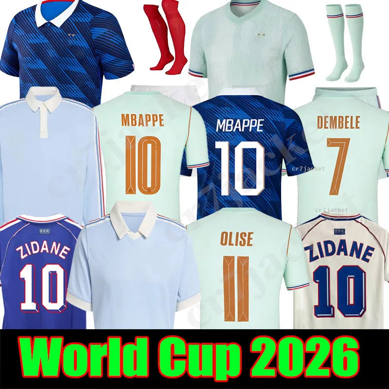 2026 maillot French Soccer Jerseys MBAPPE CHERKI OLISE DOUE Saliba kit Dembele 2 - SitterJersey.com