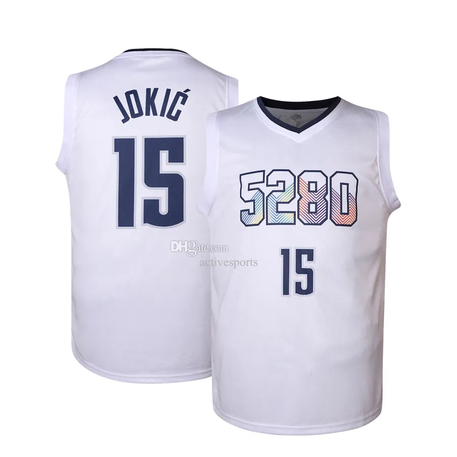 IN STOCK Mens #15 Jokic Basketball Jersey Embroidered Sports Jersey Double Stitc - SitterJersey.com