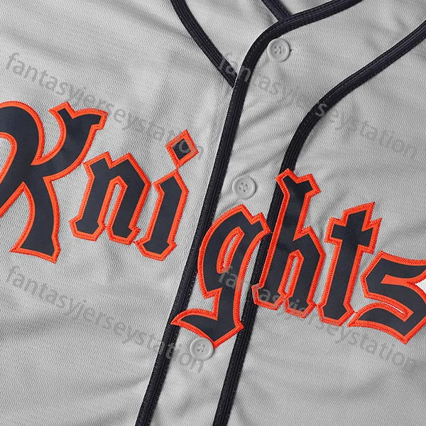 Men's Vintage #9 Knights Baseball Jersey - Retro Gray, Polyester, Machine Washab - SitterJersey.com