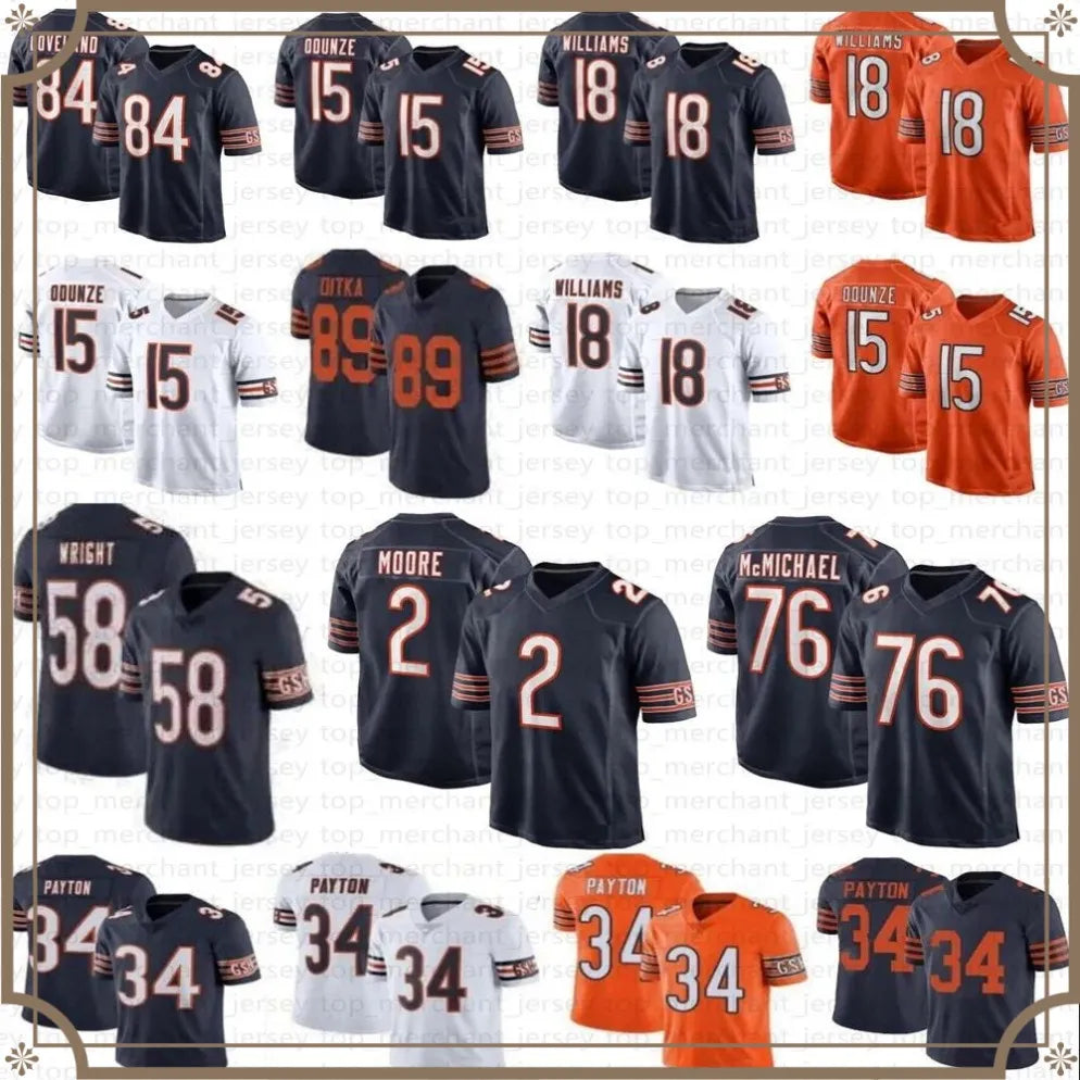 Caleb Williams Rome Odunze Luther Burden III Kyle Monangai Football Jersey Colst - SitterJersey.com