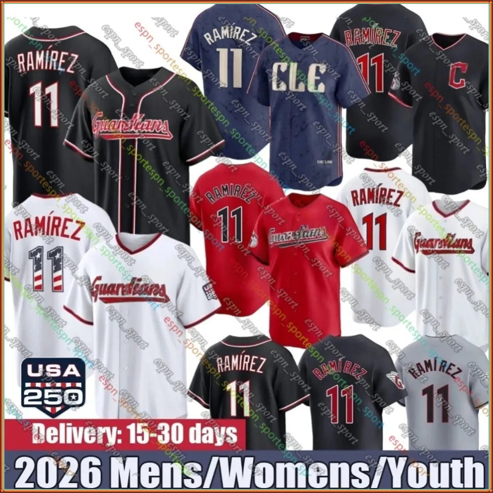 USA 250 Fourth of July Clevelands jersey Guardians Jose Ramirez Shane Bieber Jos - SitterJersey.com
