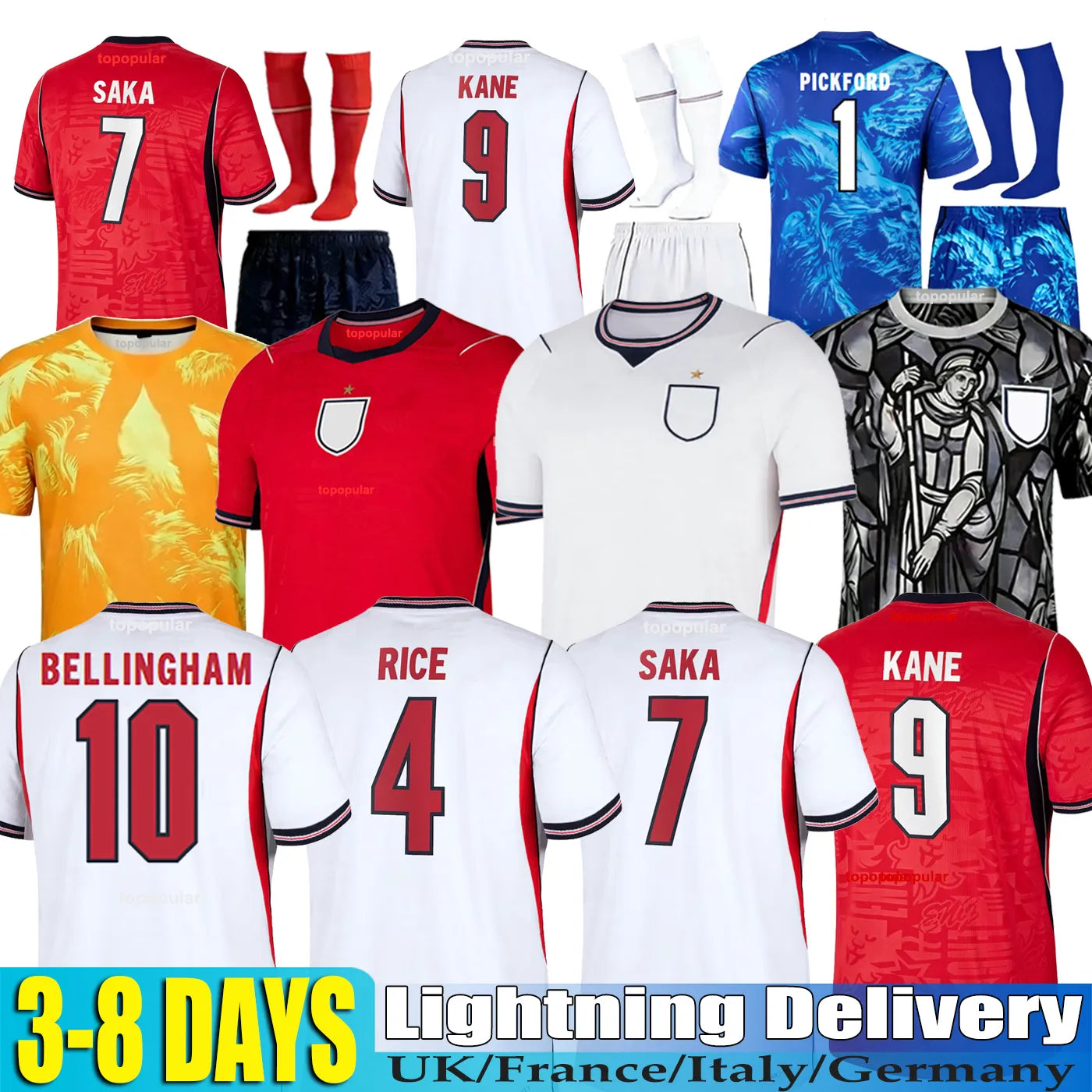 England Football Kit 2026 England World Cup 2026 Football Shirt Soccer Jerseys KANE BELLINGHAM EZE SAKA PALMER RICE FODEN Kids Mens Women 26 27 Kit - SitterJersey.com