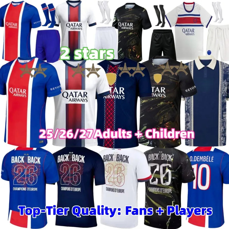 25 26 27psges Jersey O.Dembele D.DOUE KVARATSKHELIA Football Jerseys VITINHA JOA - SitterJersey.com