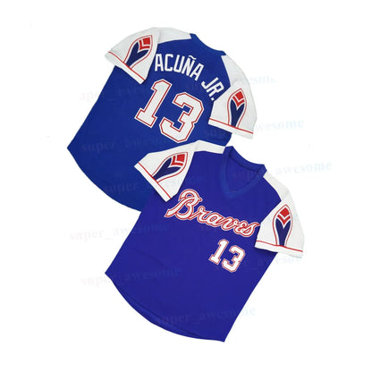 Ronald Acuna Jr Braves Baseball Jersey Matt Olson Ozzie Albies Austin Riley Chri - SitterJersey.com