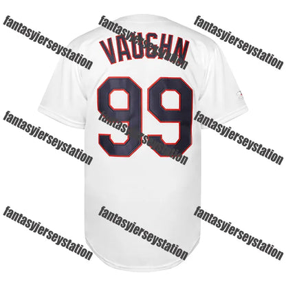 Mens VAUGHN #99 Embroidered V-Neck Shirt - Relaxed Fit, Short Sleeve Button-Up,  - SitterJersey.com