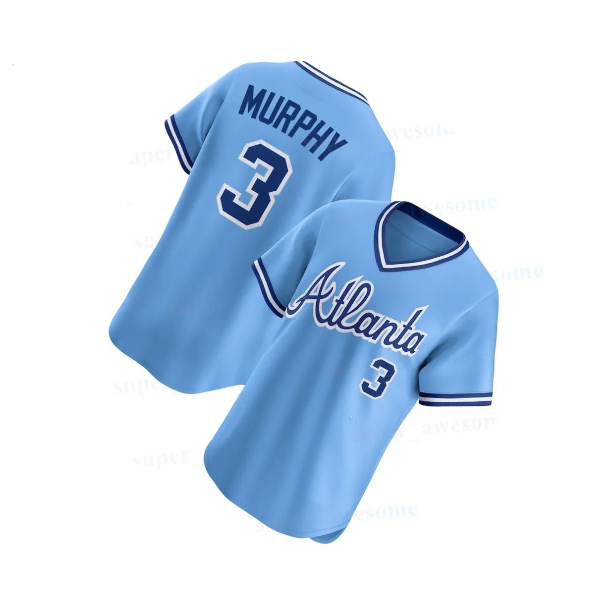 Ronald Acuna Jr Braves Baseball Jersey Matt Olson Ozzie Albies Austin Riley Chri - SitterJersey.com