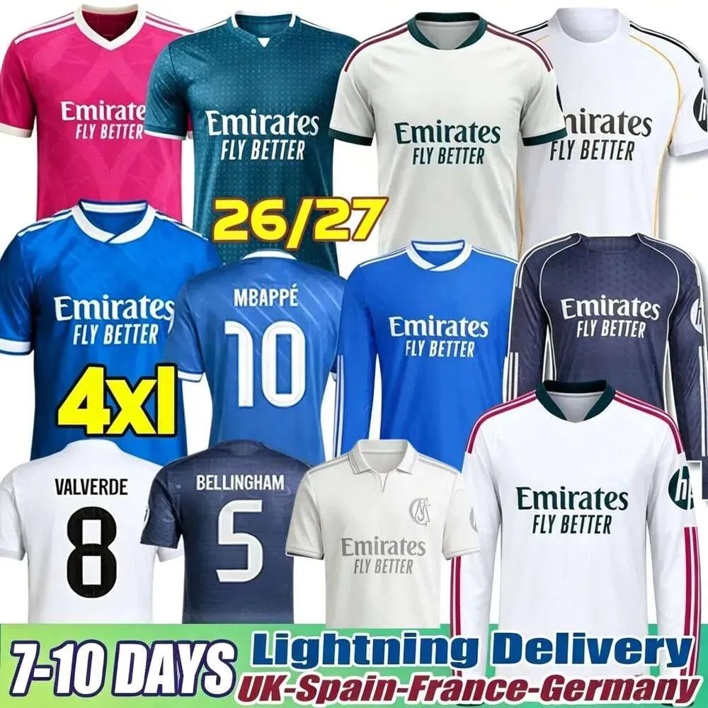 Real Madrid Jersey Kids 2026 Reals Madrid Soccer Jerseys MBAPPE BELLINGHAM Chandal VINI JR Children 26 27 Football Shirt Top Valverde Endrick RODRYGO CAMAVINGA Camiseta Jersey Kids Kits - SitterJersey.com