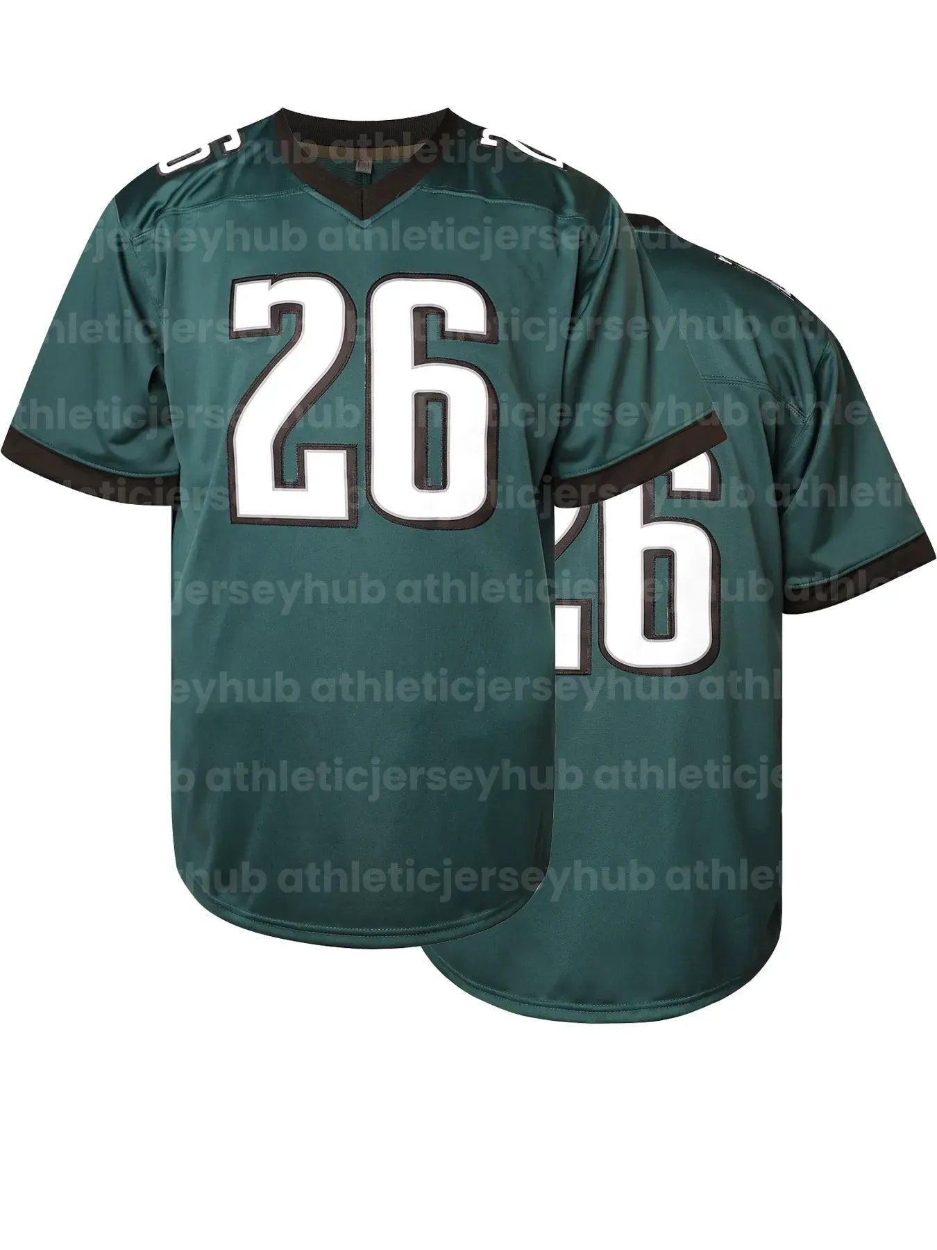 Men's 1 Black 26 62 Green America Football Jersey - Breathable, Short Sleeve, V- - SitterJersey.com