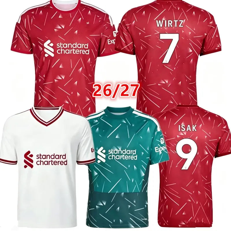 liverpooll 25 26 27The Reds Mohamed ISAK WIRTZ MAC ALLISTER Home Away men Soccer - SitterJersey.com