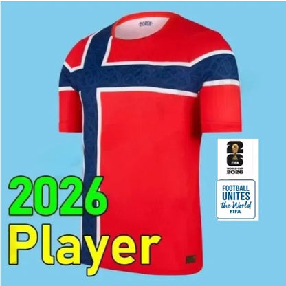 Uruguay Soccer Jersey 2026 4XL Norway Jersey 2026 HAALAND World Cup Soccer Jerseys SORLOTH NUSA AASGAARD HORN MYHRE DONNUM RYERSON MOLLER WOLFE AJER STRAND Norway Kit Home Away Football Shirt - SitterJersey.com