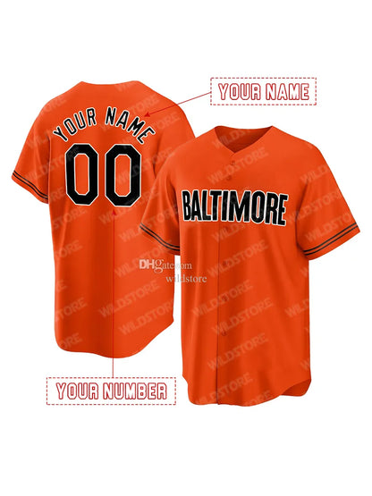 Orange Baltimo Re Baseball Jerseys Men's Sewing Embroidery High Quality In Stock - SitterJersey.com
