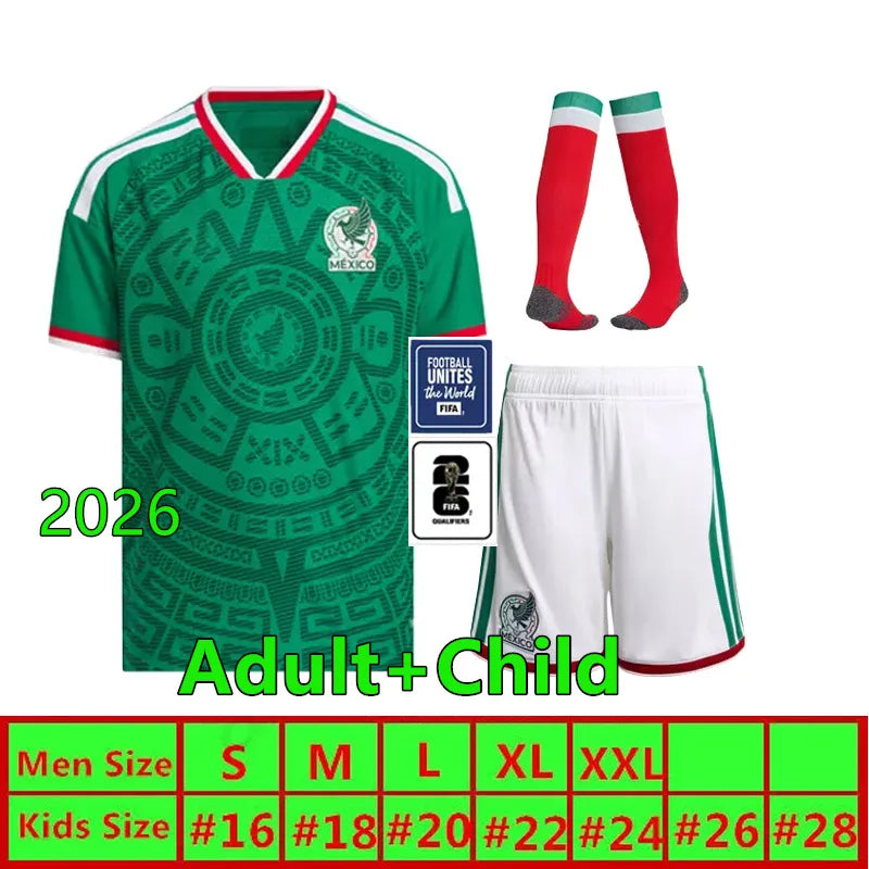 2026 Green Mexico jersey World Cup Home away Kit soccer jerseys A VEGA S GIMENEZ - SitterJersey.com