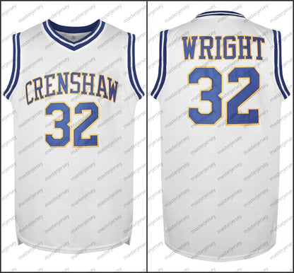 #32 WRIGHT Men's Basketball Jersey Sweatshirt - Embroidered Movie Mesh Letters \ - SitterJersey.com