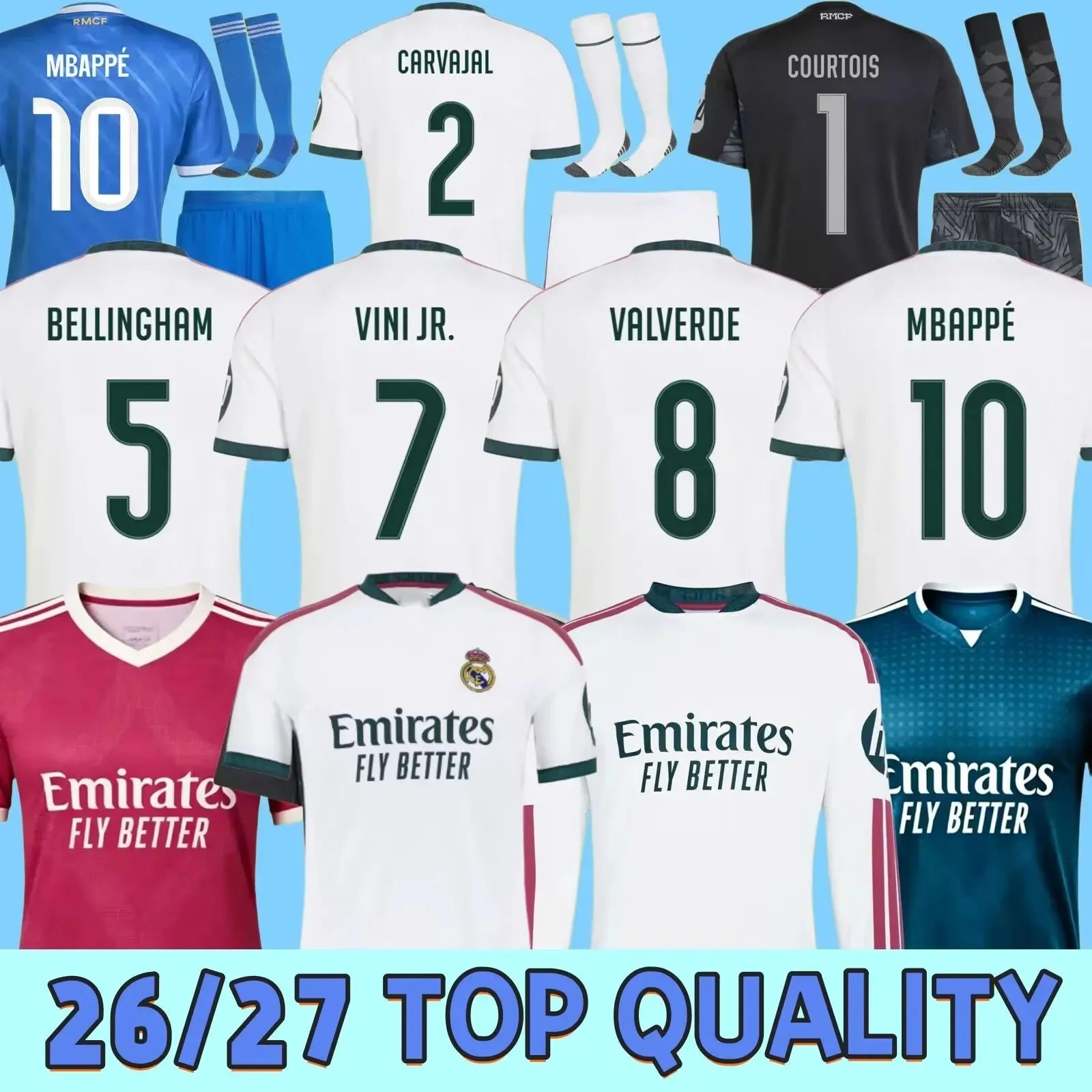 MBAPPE Soccer Jerseys BELLINGHAM chandal VINI JR Children Football Shirt Top Val - SitterJersey.com