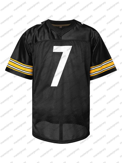 #7 Comfy V-Neck Football Jerseys Men Mesh Embroidery for Training and Competitio - SitterJersey.com