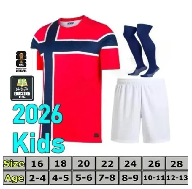 Uruguay Soccer Jersey 2026 4XL Norway Jersey 2026 HAALAND World Cup Soccer Jerseys SORLOTH NUSA AASGAARD HORN MYHRE DONNUM RYERSON MOLLER WOLFE AJER STRAND Norway Kit Home Away Football Shirt - SitterJersey.com