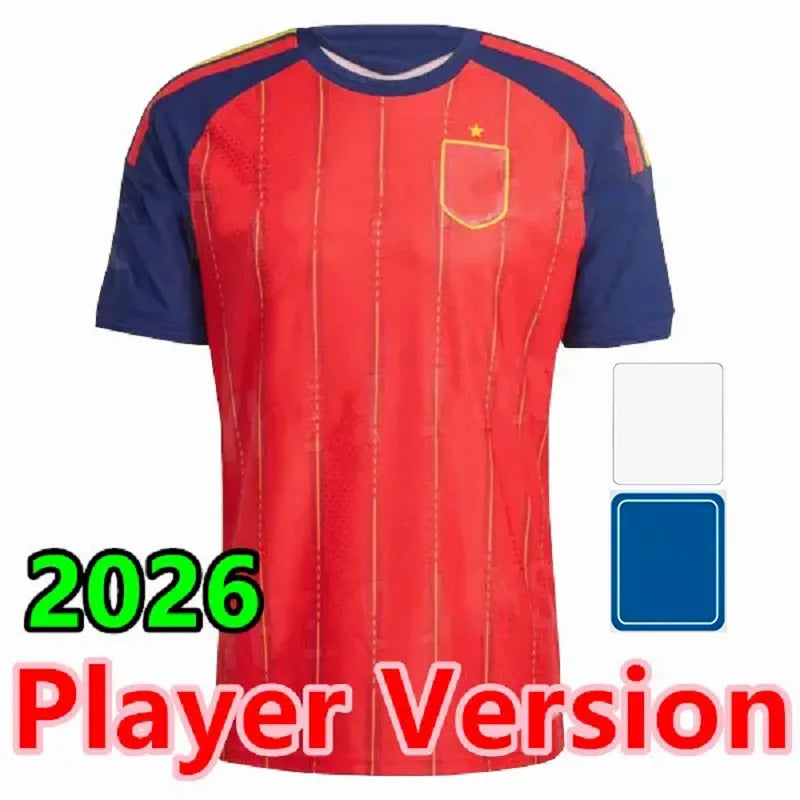 World Cup Spain Soccer Jersey 2026 Spain World Cup LAMINE YAMAL Soccer Jerseys WILLIAMS JR MORATA FABIAN JOSELU OLMO Spanish Espana 26 27 Football Shirt RODRIGO PEDRI CARVAJAL Kids Kit - SitterJersey.com