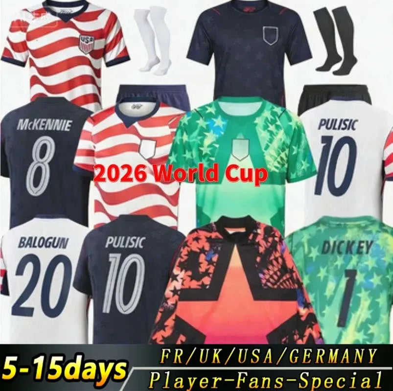 Usa Soccerjersey 2026 World Cup PULISIC BALOGUN Jersey AARONSON WRIGHT ARFSTEN D - SitterJersey.com