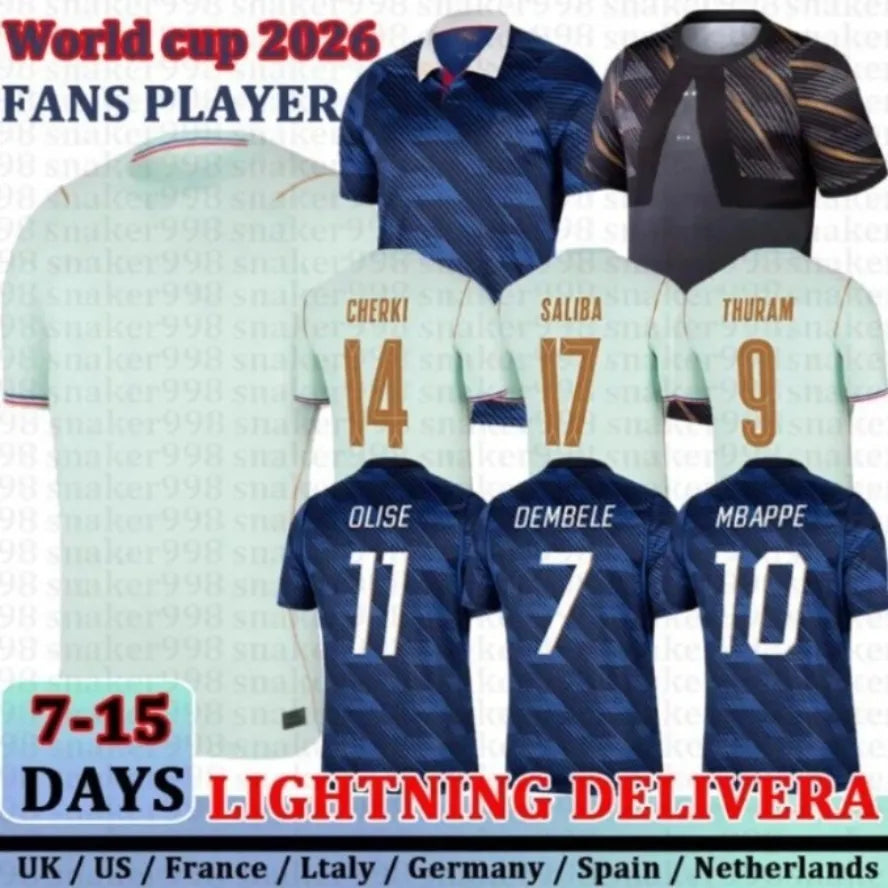 tshirt france world cup 2026 Jerseys French Kylian Mbappe Dembele Doue Soccer Je - SitterJersey.com