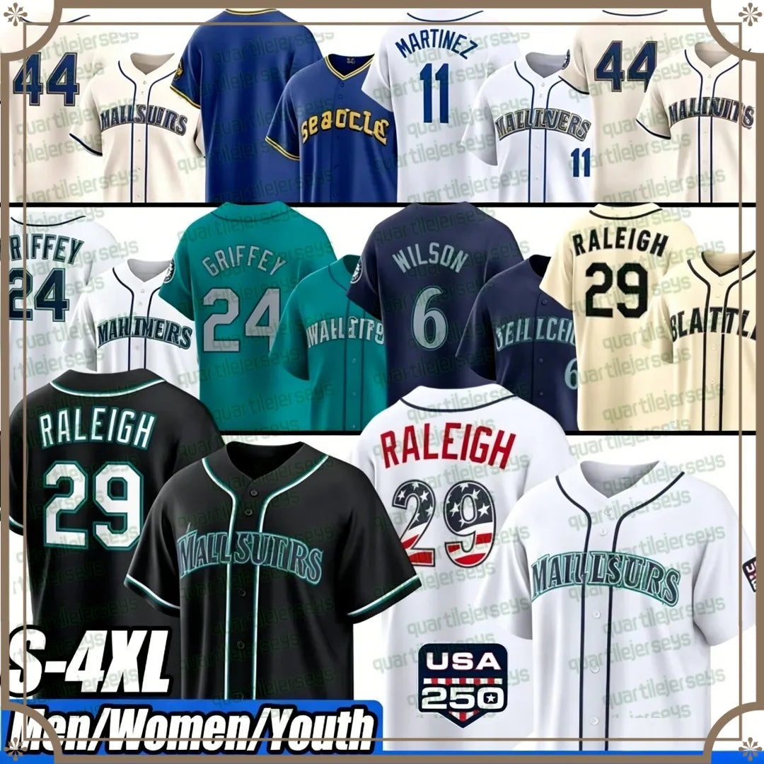 Cal Raleigh Mariners Randy Arozarena 2026 USA 250 Fourth OF July Steelheads Jers - SitterJersey.com