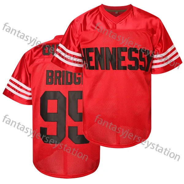 IN STOCK Men's 95 Football Movie Jersey Red Hennessy Queens Bridge Football Jers - SitterJersey.com