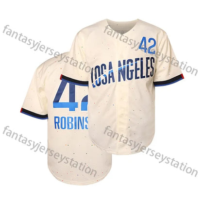 #17 Blue Men's Shohei Relaxed Ohtani 42 Robinson Fit Embroidered V-Neck Button U - SitterJersey.com