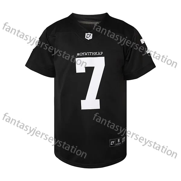 Comfy Letter and Number 7 Embroidery KAEPERNICK Short Sleeve V-Neck Football Jer - SitterJersey.com