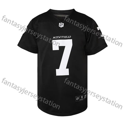 Comfy Letter and Number 7 Embroidery KAEPERNICK Short Sleeve V-Neck Football Jer - SitterJersey.com