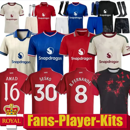 ManUnited SESKO MBEUMO CUNHA 25 26 27 Soccer Jerseys football shirts B. FERNANES - SitterJersey.com