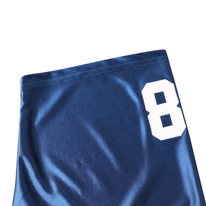 Men's 18 Manning Blue Football Jersey - Breathable, Embroidered V-Neck Rugby Swe - SitterJersey.com