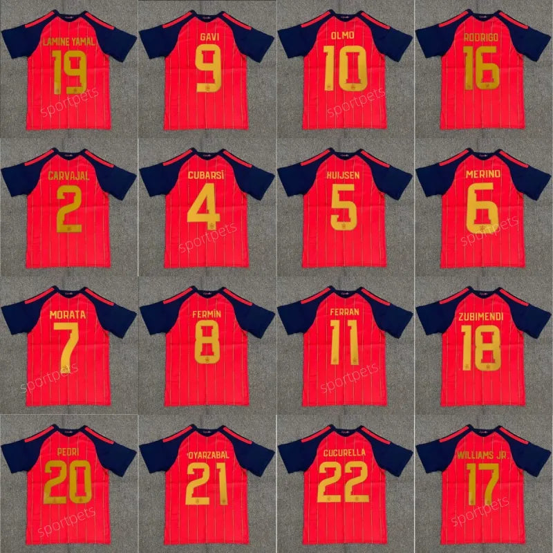 World Cup Spain Soccer Jersey 2026 Spain World Cup LAMINE YAMAL Soccer Jerseys WILLIAMS JR MORATA FABIAN JOSELU OLMO Spanish Espana 26 27 Football Shirt RODRIGO PEDRI CARVAJAL Kids Kit - SitterJersey.com