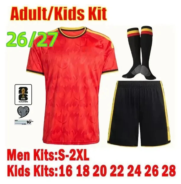 2026 Belgium World Cup Soccer Jerseys DE BRUYNE R. LUKAKU E. HAZARD 25 26 MERTEN - SitterJersey.com