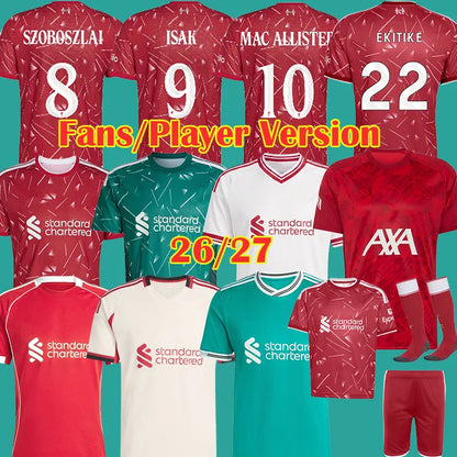 liverpooll 25 26 27The Reds Mohamed ISAK WIRTZ MAC ALLISTER Home Away men Soccer - SitterJersey.com