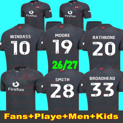 26 27 Wrexham soccer jerseys 2026 2027 WINDASS MOORE BATHBONE O'BRIEN SMITH BROA - SitterJersey.com