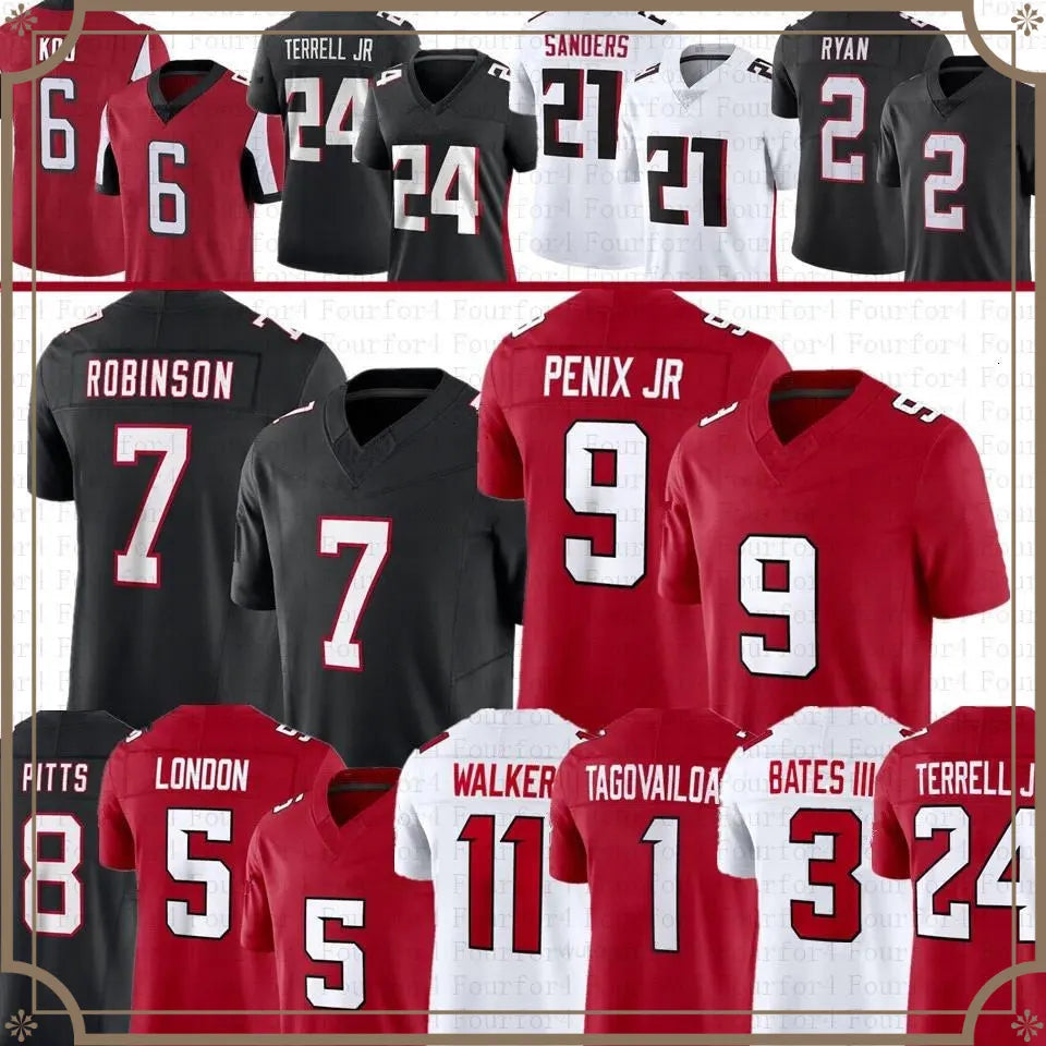 Tua Tagovailoa Bijan Robinson Michael Penix Jr Football Jersey Drake London Kyle - SitterJersey.com